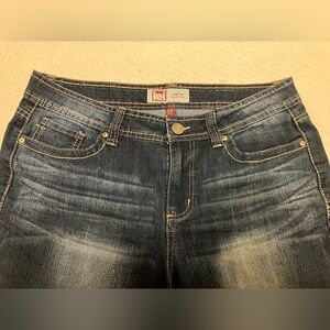 LEI Women's Dark Blue Indigo Denim Jeans Women’s Junior 15 short‎